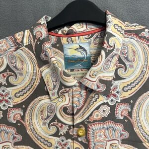 Tommy Bahama Silk Camp Shirt Island Modern Fit Mens Size L Paisley Resort Cruise